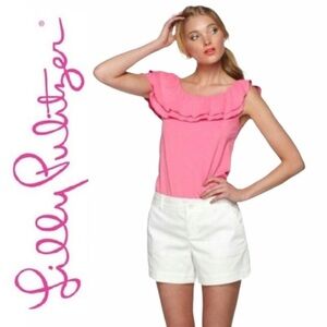 Lilly Pulitzer Wynne Off One Shoulder Top Pink XS